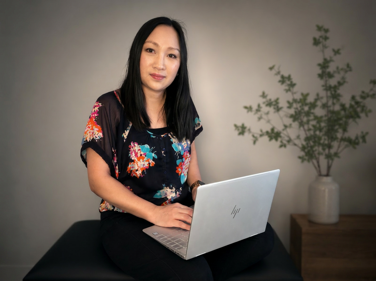 Wendy at her laptop